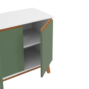 Aparador Bufetero Blanco/Verde 4 Puertas 156 cm Kappesberg