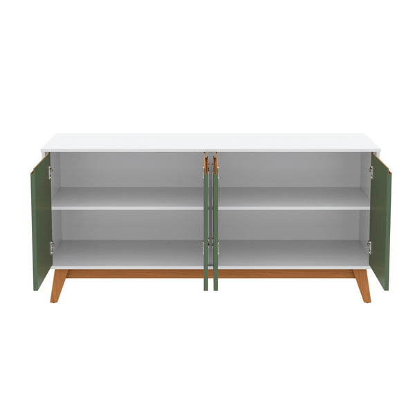 Aparador Bufetero Kappesberg 156cm 4 Puertas Blanco/Verde