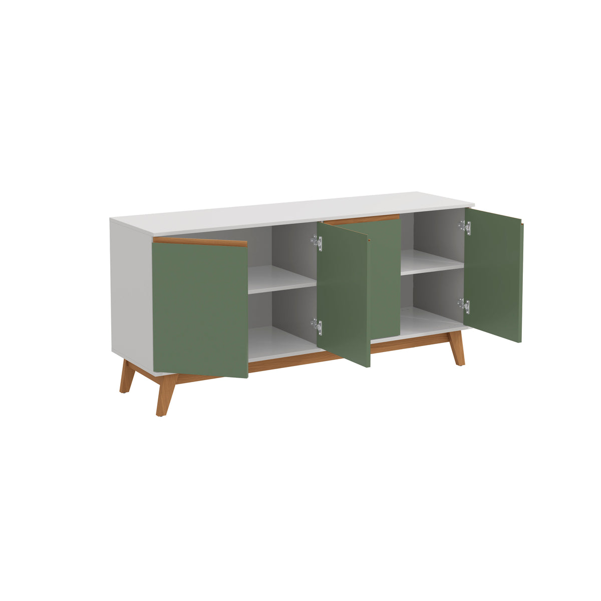 Aparador Bufetero Kappesberg 156cm 4 Puertas Blanco/Verde