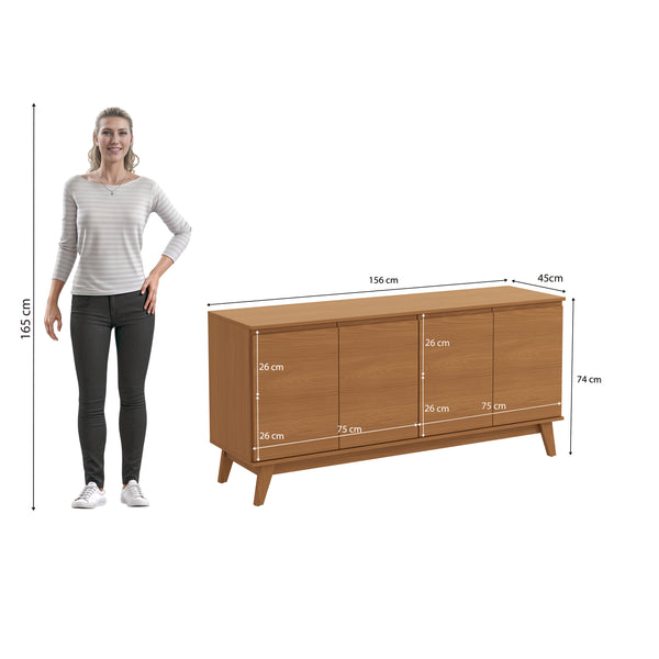 Aparador Canela Kappesberg 156 cm 4 Puertas