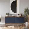 Aparador Bufetero Kappesberg 156cm 4 Puertas Canela/Azul