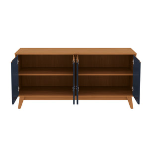 Aparador Bufetero Kappesberg 156cm 4 Puertas Canela/Azul