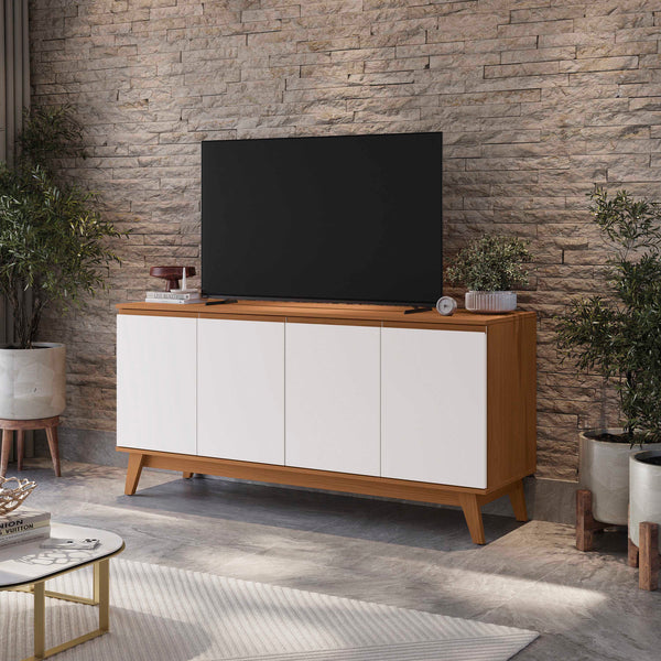 Aparador Bufetero Kappesberg 156cm 4 Puertas Canela/Blanco