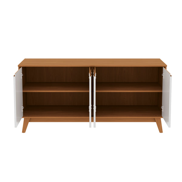 Aparador Bufetero Canela/Blanco 4 Puertas 156 cm Kappesberg