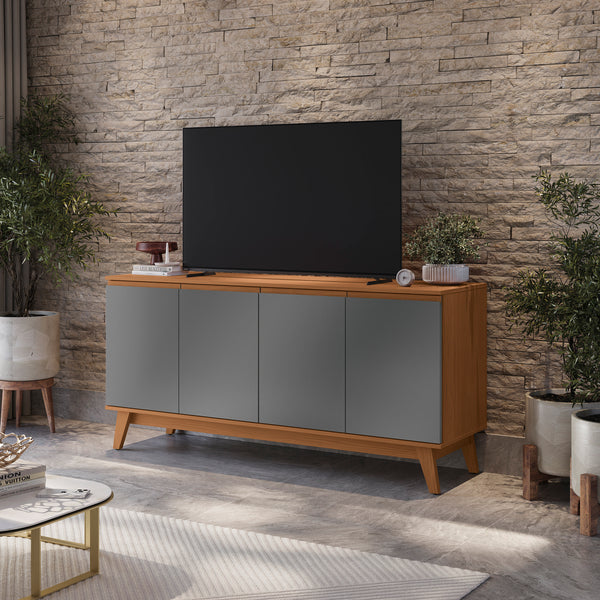 Aparador Bufetero Kappesberg 156cm 4 Puertas Canela/Gris