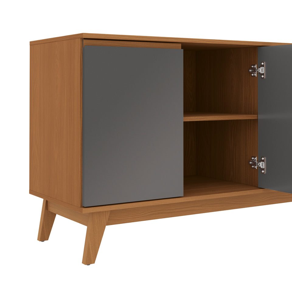 Aparador Bufetero Canela/Gris 4 Puertas 156 cm Kappesberg