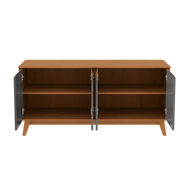 Aparador Bufetero Kappesberg 156cm 4 Puertas Canela/Gris