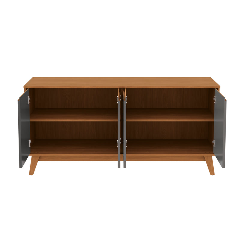 Aparador Bufetero Kappesberg 156cm 4 Puertas Canela/Gris