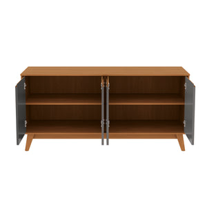 Aparador Bufetero Canela/Gris 4 Puertas 156 cm Kappesberg