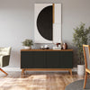 Aparador Vajillero Kappesberg 156cm 4 Puertas Canela/Negro