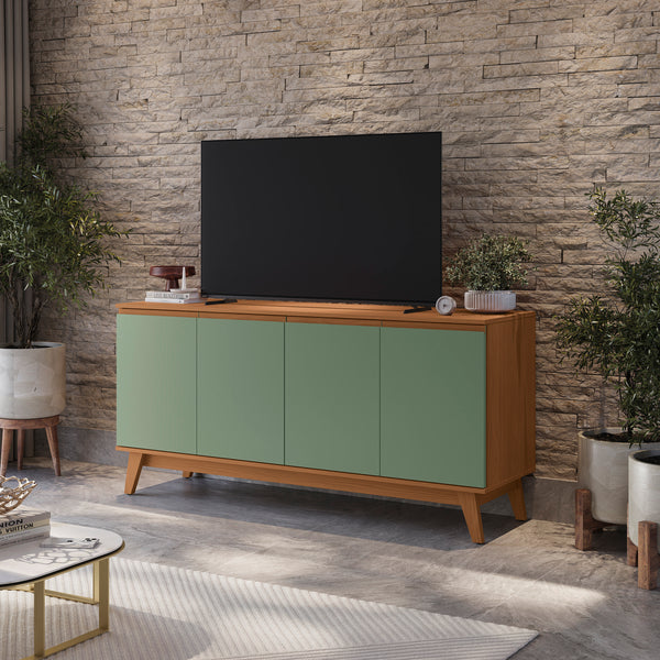 Aparador Bufetero Kappesberg 156cm 4 Puertas Canela/Verde