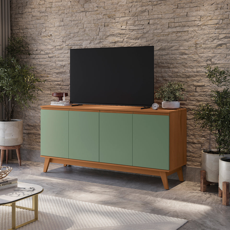 Aparador Bufetero Kappesberg 156cm 4 Puertas Canela/Verde