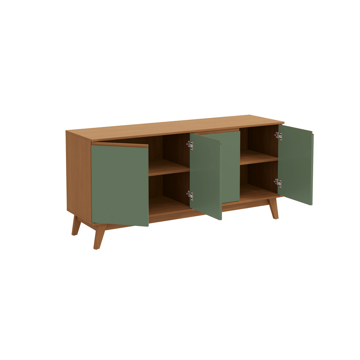 Aparador Bufetero Kappesberg 156cm 4 Puertas Canela/Verde