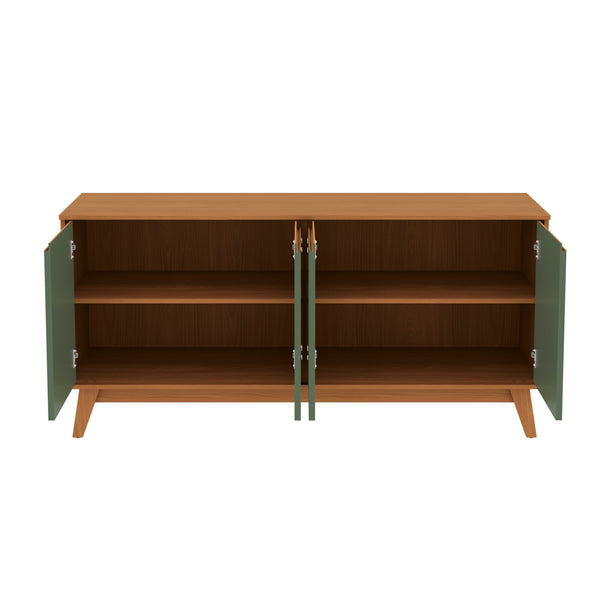 Aparador Bufetero Canela/Verde 4 Puertas 156 cm Kappesberg