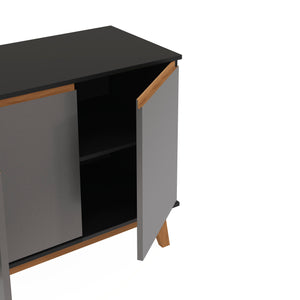 Aparador Vajillero Kappesberg 156cm 4 Puertas Negro/Gris