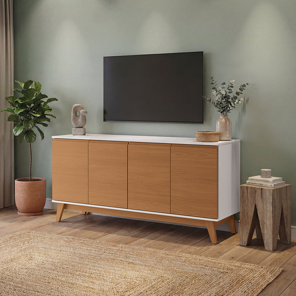 Aparador Bufetero Blanco/Canela 4 Puertas 156 cm Kappesberg