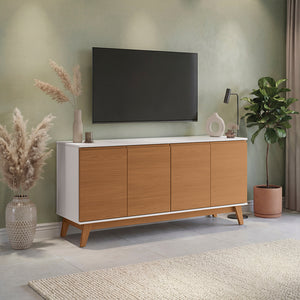 Bufetero Kappesberg Blanco/Canela 156 cm con 4 Puertas