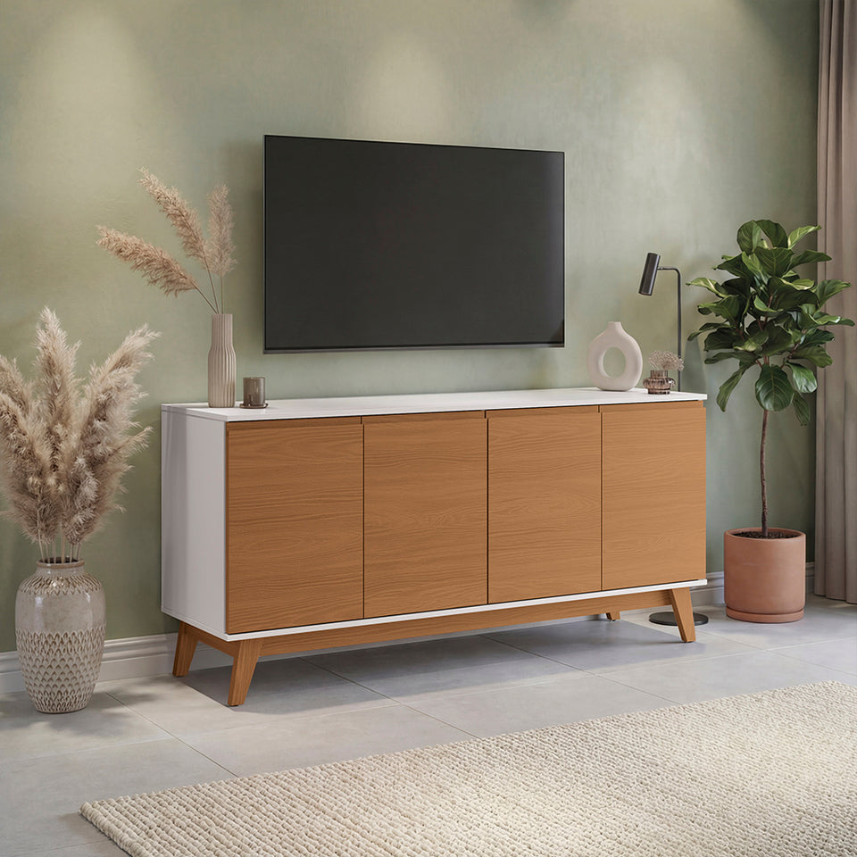 Bufetero Kappesberg Blanco/Canela 156 cm con 4 Puertas