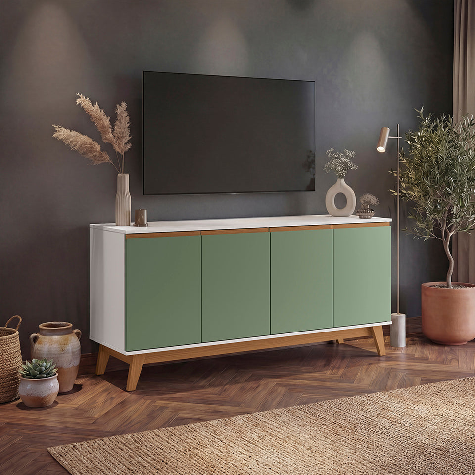 Bufetero Kappesberg Blanco/Verde 156 cm con 4 Puertas