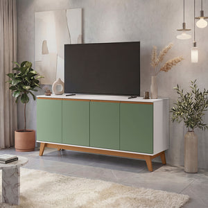 Aparador Bufetero Blanco/Verde 4 Puertas 156 cm Kappesberg