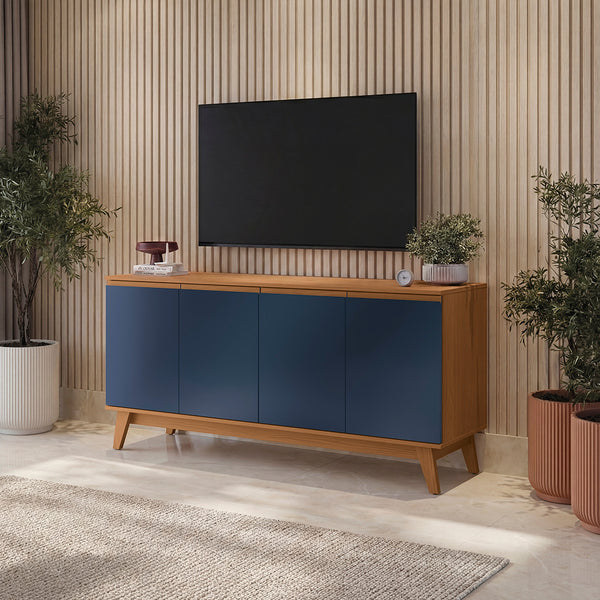 Aparador Canela/Azul Kappesberg 156 cm 4 Puertas