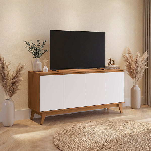 Aparador Canela/Blanco Kappesberg 156 cm 4 Puertas