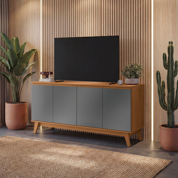 Bufetero Kappesberg Canela/Gris 156 cm con 4 Puertas