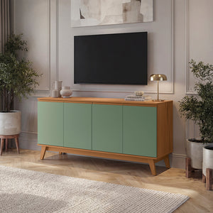 Bufetero Kappesberg Canela/Verde 156 cm con 4 Puertas