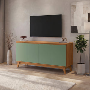 Aparador Bufetero Canela/Verde 4 Puertas 156 cm Kappesberg