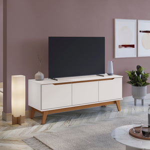 Mueble TV 55" Kappesberg 136cm con 3 Puertas Blanco