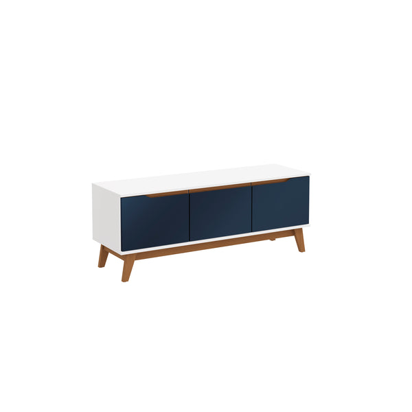 Mueble TV 55" Kappesberg 136cm con 3 Puertas Blanco/Azul
