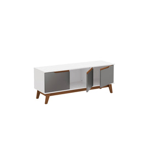 Mueble TV 55" Kappesberg 136cm con 3 Puertas Blanco/Gris