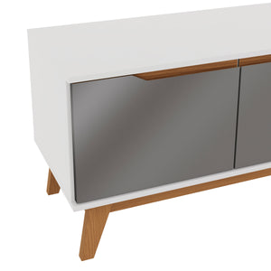 Rack TV Kappesberg 136 cm Blanco/Gris 3 Puertas