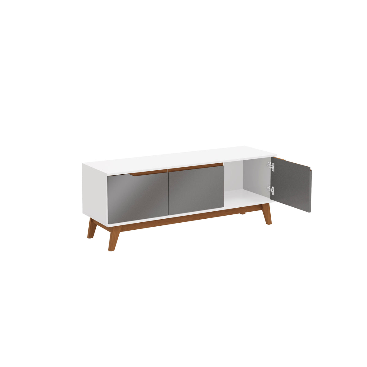 Mueble TV 55" Kappesberg 136cm con 3 Puertas Blanco/Gris