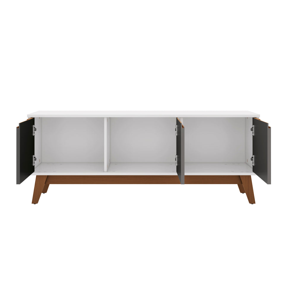 Mueble TV 55" Kappesberg 136cm con 3 Puertas Blanco/Gris