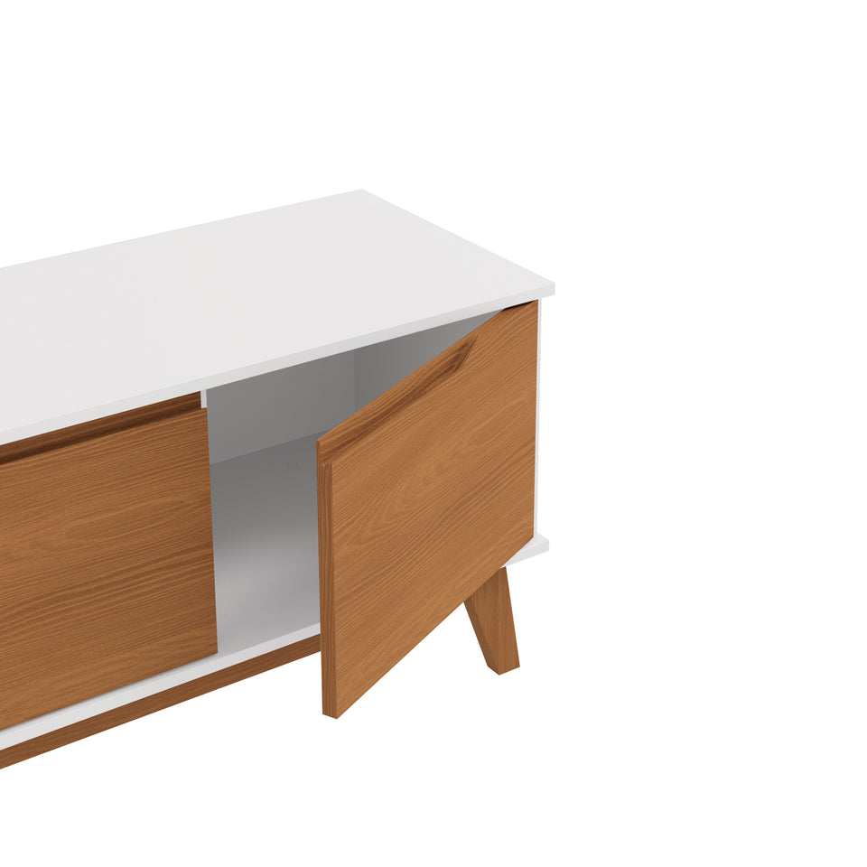 Rack TV 55" 136 cm Blanco/Canela 3 Puertas Kappesberg