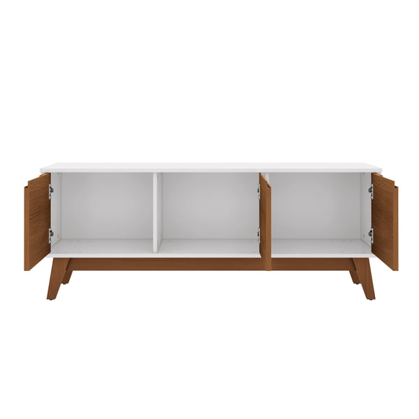 Rack TV 55" 136 cm Blanco/Canela 3 Puertas Kappesberg