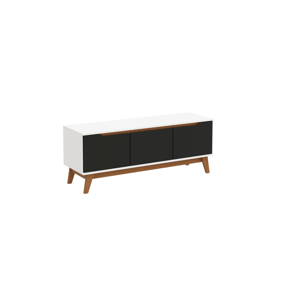 Mueble TV 55" Kappesberg 136cm con 3 Puertas Blanco/Negro