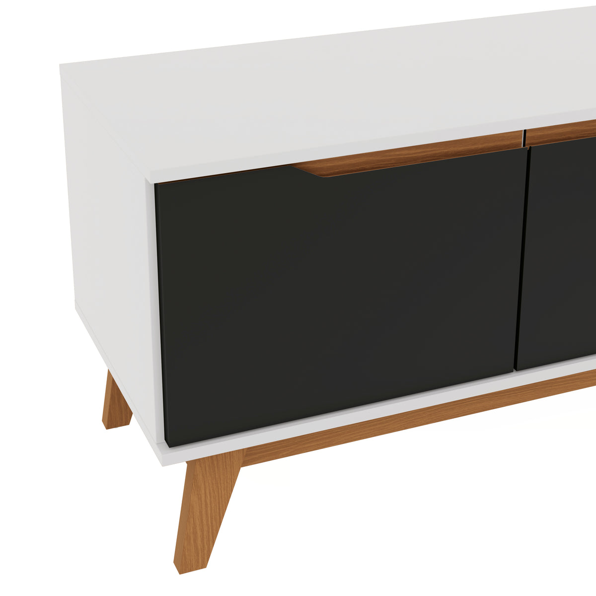 Mueble TV 55" Kappesberg 136cm con 3 Puertas Blanco/Negro