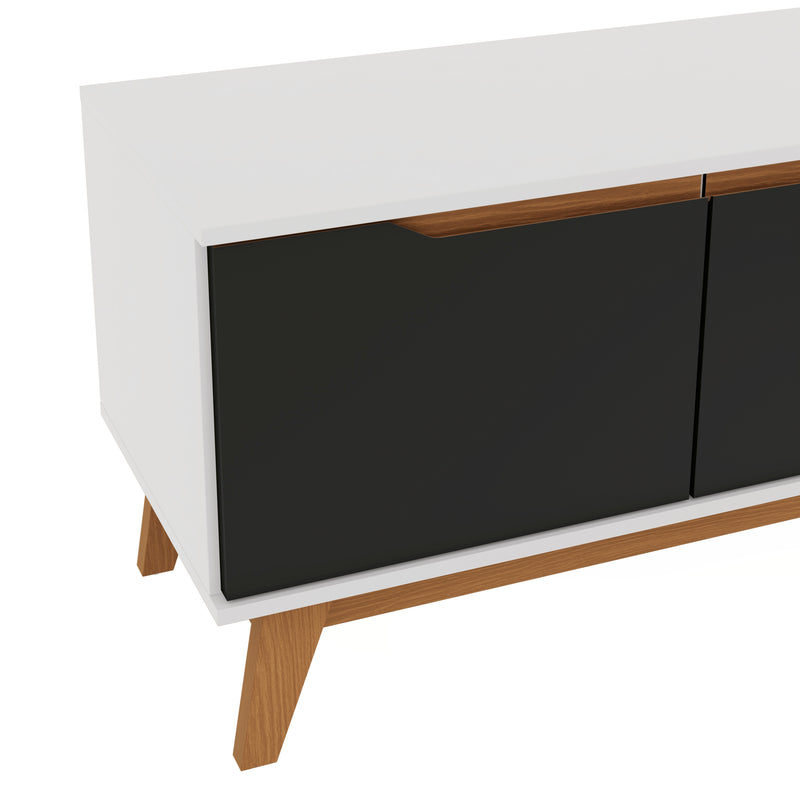 Mueble TV 55" Kappesberg 136cm con 3 Puertas Blanco/Negro