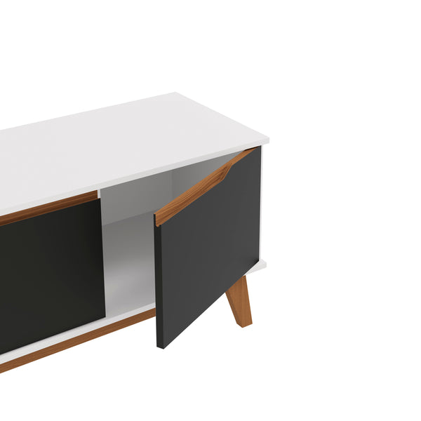 Mueble TV 55" Kappesberg 136cm con 3 Puertas Blanco/Negro