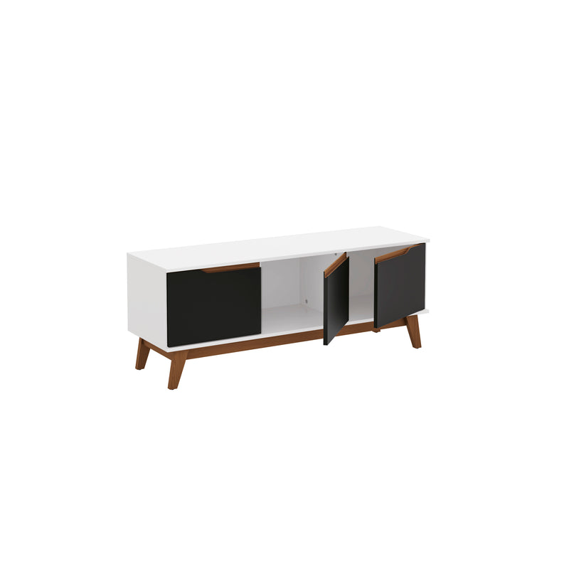 Mueble TV 55" Kappesberg 136cm con 3 Puertas Blanco/Negro