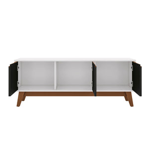 Mueble TV 55" Kappesberg 136cm con 3 Puertas Blanco/Negro