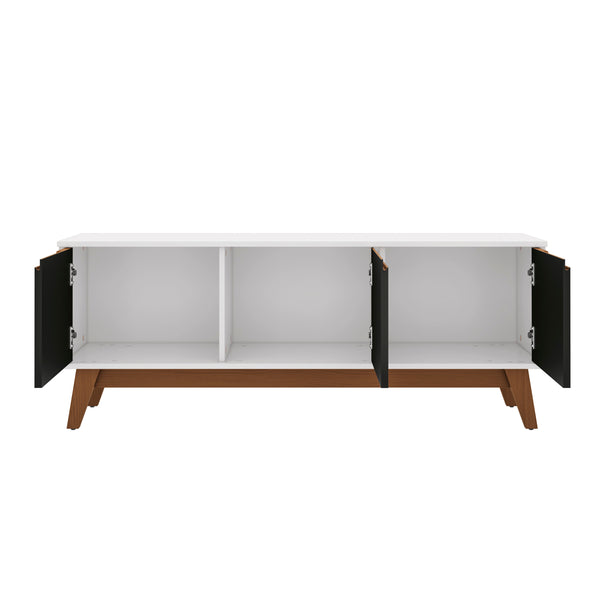 Mueble TV 55" Kappesberg 136cm con 3 Puertas Blanco/Negro