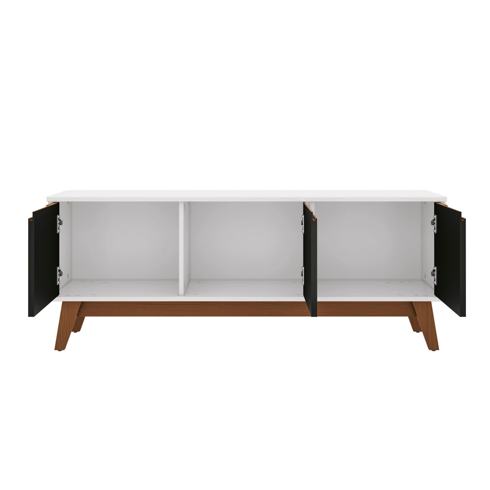 Mueble TV 55" Kappesberg 136cm con 3 Puertas Blanco/Negro
