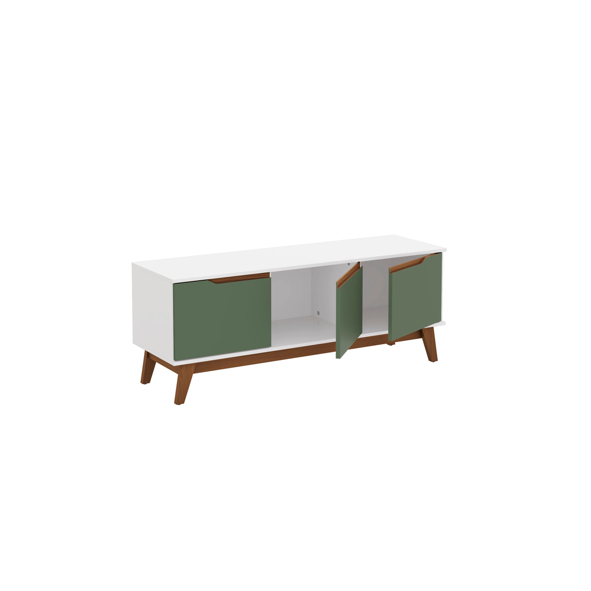 Mueble TV 55" Kappesberg 136cm con 3 Puertas Blanco/Verde