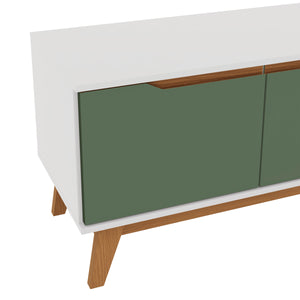 Mueble TV 55" Kappesberg 136cm con 3 Puertas Blanco/Verde