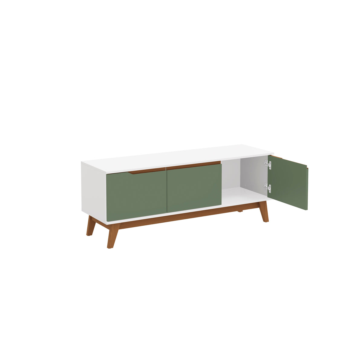 Mueble TV 55" Kappesberg 136cm con 3 Puertas Blanco/Verde