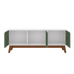 Mueble TV 55" Kappesberg 136cm con 3 Puertas Blanco/Verde