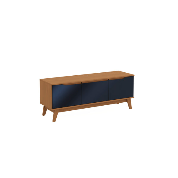 Mueble TV 55" Kappesberg 136cm con 3 Puertas Canela/Azul